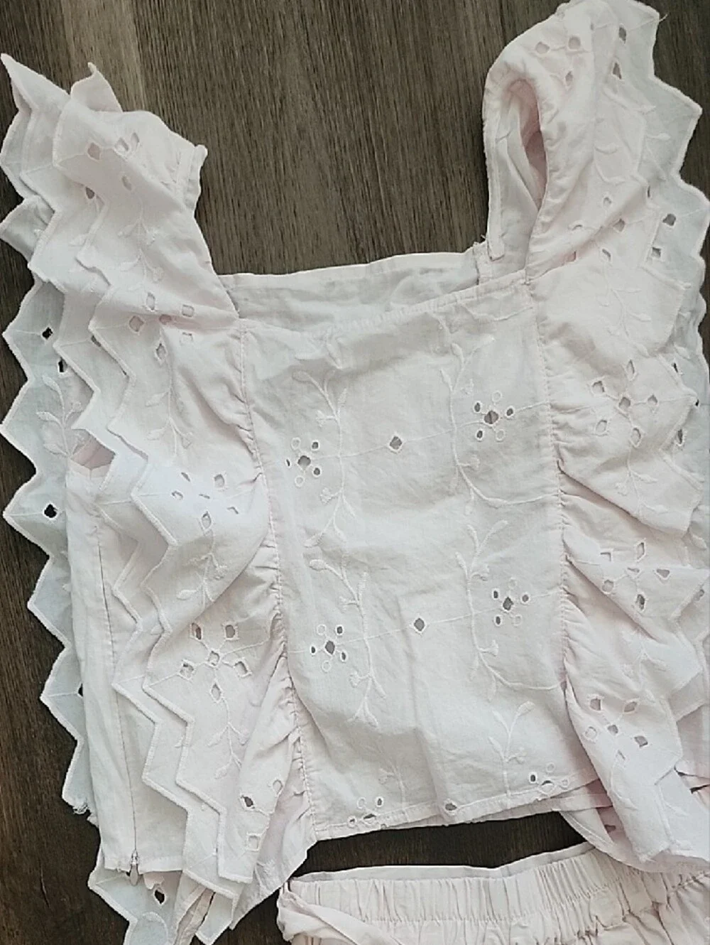 Zara Girls Pink Eyelet Matching Set